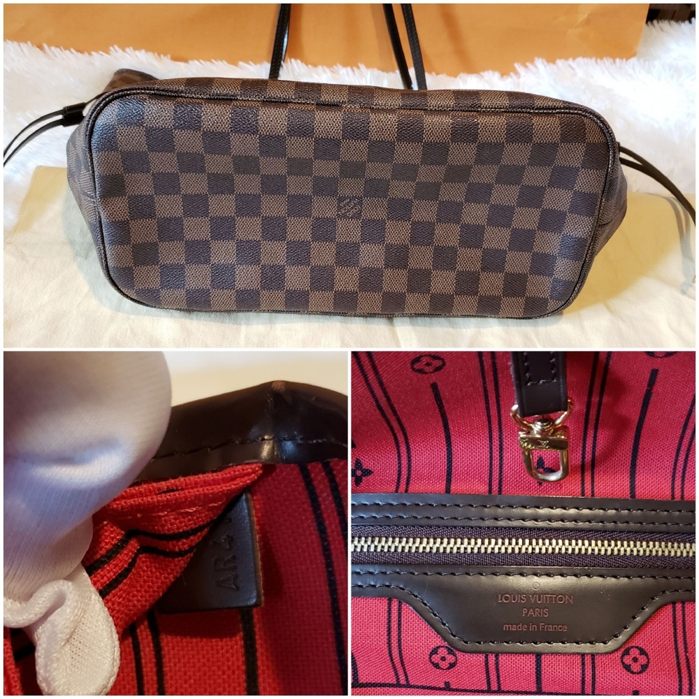 100% Auth Louis Vuitton Neverfull MM Damier Ebene - Picture 8 of 8